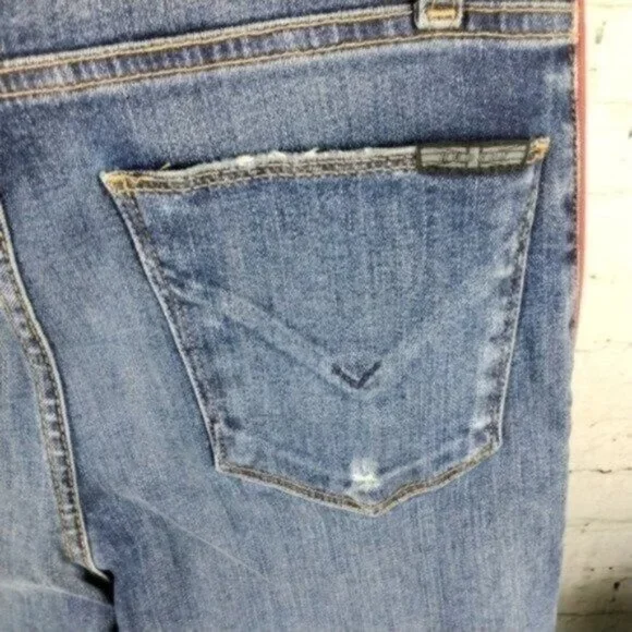 Hudson High-rise Straight Slim Striped Jeans Blue Size 25 - Picture 5 of 6